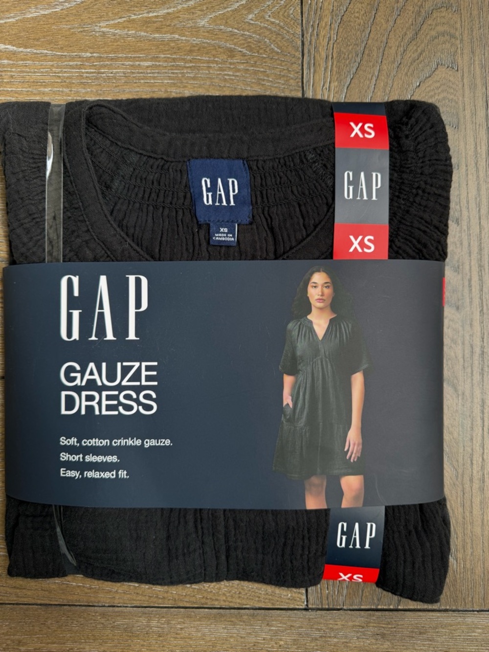 GAP Black Gauze Dress - Classic V-Neck